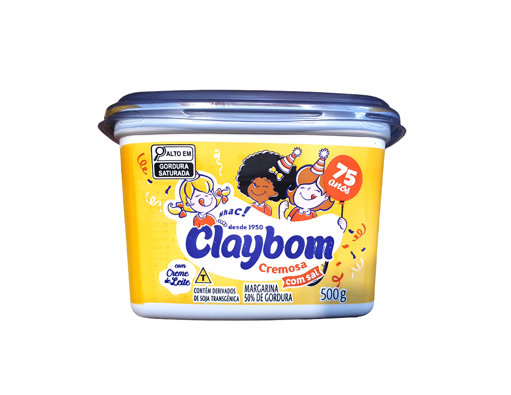 MARGARINA MÉDIA COM SAL 50 % CLAYBOM PERDIGÃO 500 G (CX 12 UN)
